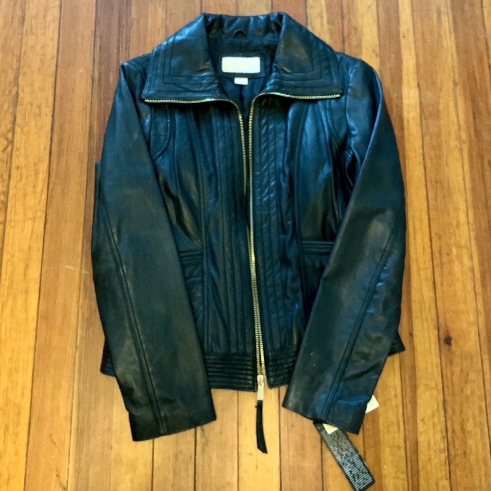 Michael Kors Leather Moto Jacket